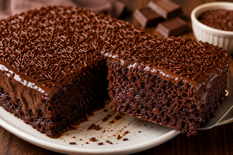 Bolo de Chocolate Molhadinho com Cobertura Cremosa: Receita Fácil e Irresistível