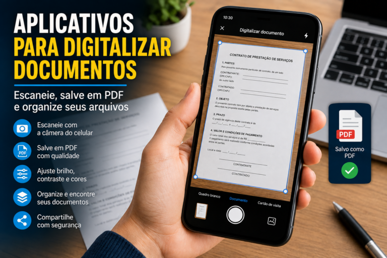 Aplicativos para Digitalizar Documentos pelo Celular: Como Escanear, Salvar em PDF e Organizar Arquivos